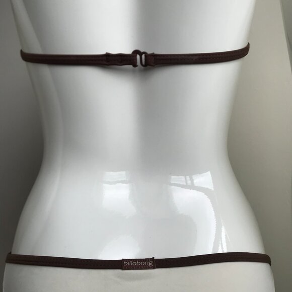 Billabong BLUE CRUSH era Vintage bikini cream & blue floral triangle set RARE - Picture 7 of 7